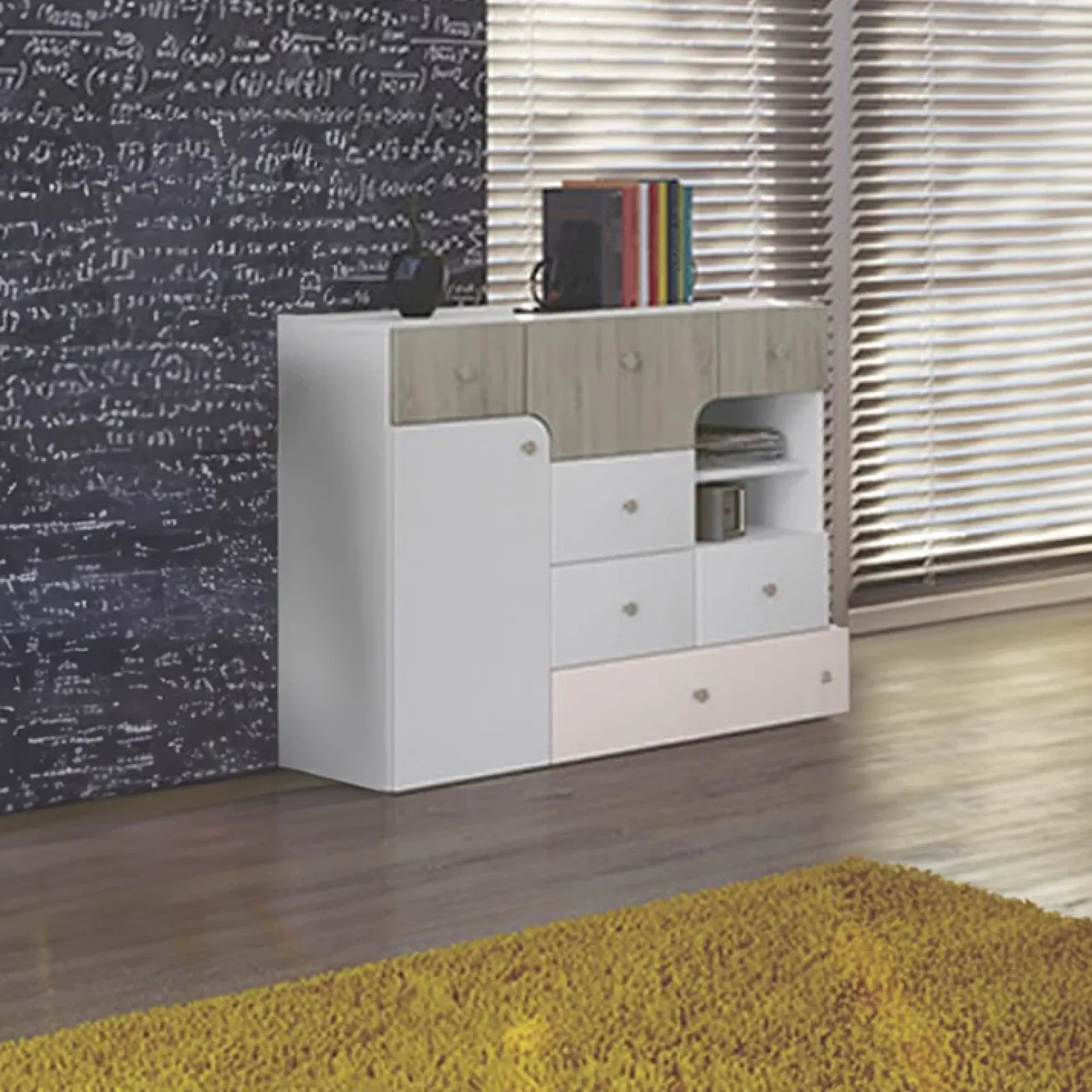 Cameretta bambini completa bianco opaco rosa Balocchi