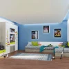 Cameretta bambini completa 2 letti contenitore rovere bianco opaco verde Noemi