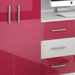 Cameretta bambini completa 2 letti singoli bianco rosa Diego Gihome®