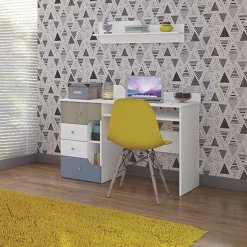 Cameretta bambini completa bianco opaco azzurro Balocchi