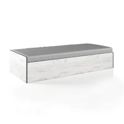 Cameretta per bambini 1 letto singolo contenitore bianco rustico verde Zadar