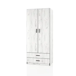 Cameretta per bambini 1 letto singolo contenitore bianco rustico grigio Zadar