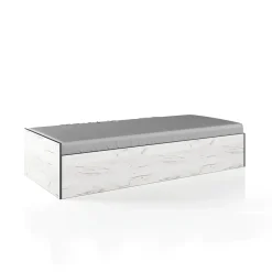 Cameretta per bambini 1 letto singolo contenitore bianco rustico grigio Zadar