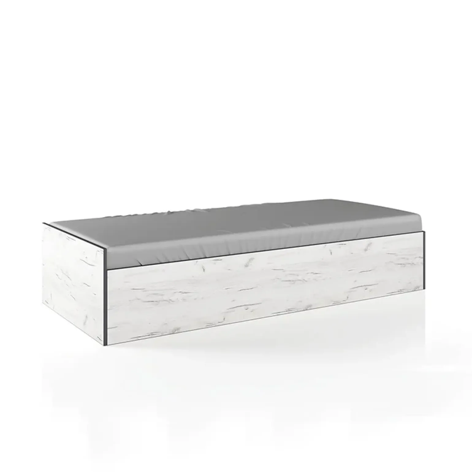 Cameretta per bambini 1 letto singolo contenitore bianco rustico grigio Zadar