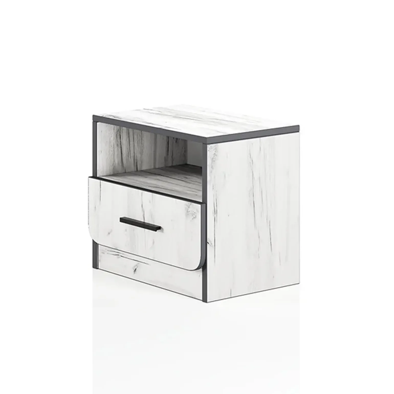 Cameretta per bambini 1 letto singolo contenitore bianco rustico grigio Zadar