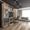 Cameretta per bambini completa 1 letto con cassettoni rovere grigio Kabala