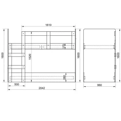 Cameretta 275x161cm 2 letti a castello completa rovere Lorenzo Gihome®