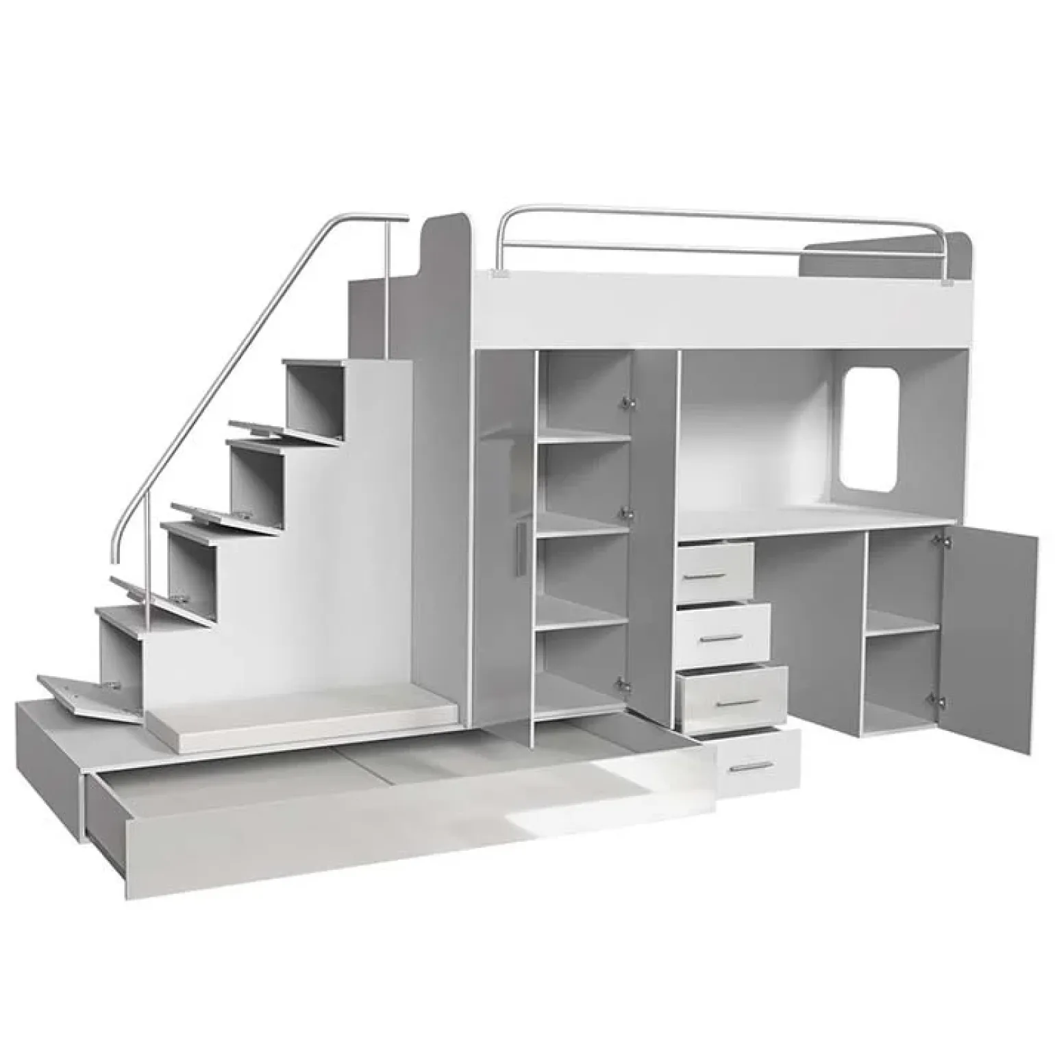 Cameretta 324x86cm 2 letti singoli completa bianco Diego Gihome®