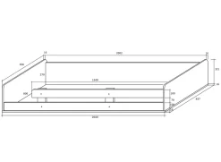 Cameretta 204x120cm 1 letto singolo completa sinistra rovere blu Dollie Gihome®