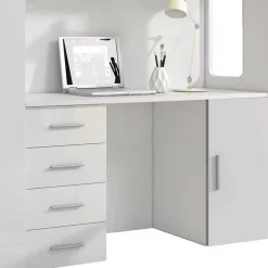 Cameretta 254x120cm 1 letto soppalco bianco lucido Simone Gihome®