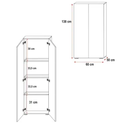 Cameretta 254x120cm 1 letto soppalco bianco lucido Simone Gihome®