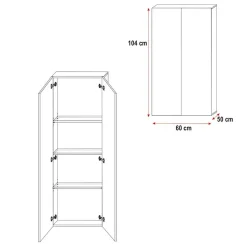 Cameretta 324x86cm completa 2 letti singoli bianco grigio Diego Gihome®
