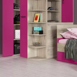 Cameretta 352x124cm con cabina armadio rovere fucsia Fabio Gihome®