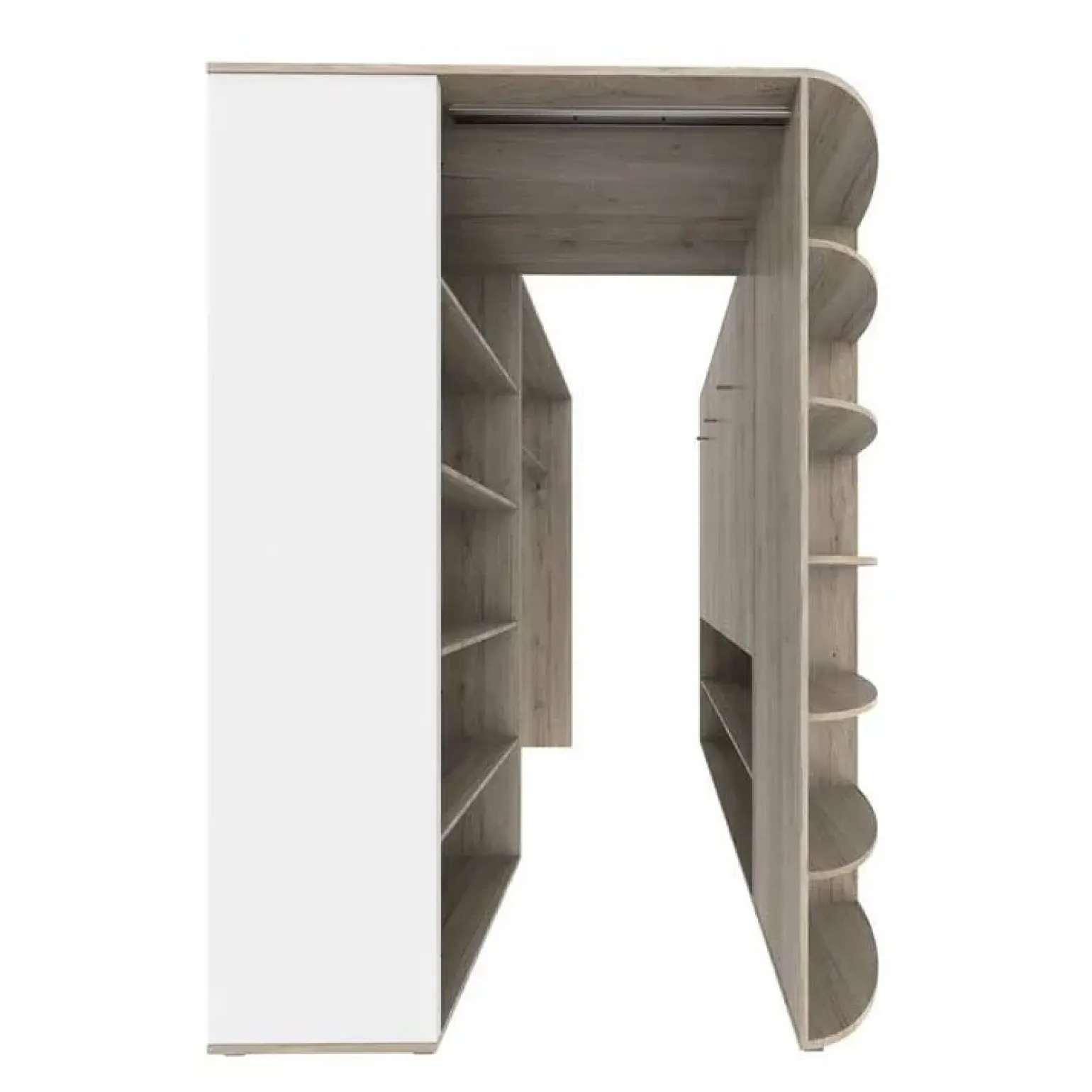 Cameretta 352x124cm con cabina armadio rovere beige champagne Fabio Gihome®