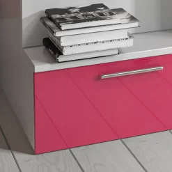 Cameretta 254x120cm con soppalco 2 letti singoli bianca rosa Enrico Gihome®