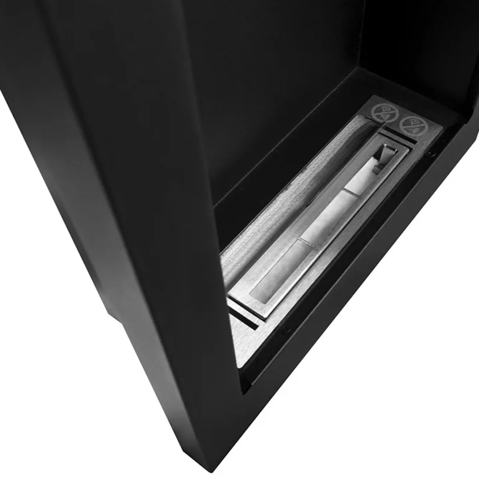 Caminetto 39x61h cm bioetanolo da parete acciaio nero Bernina