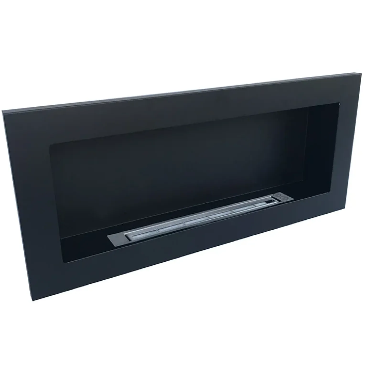 Caminetto 90x40h cm bioetanolo con vetro nero opaco Albert Gihome®