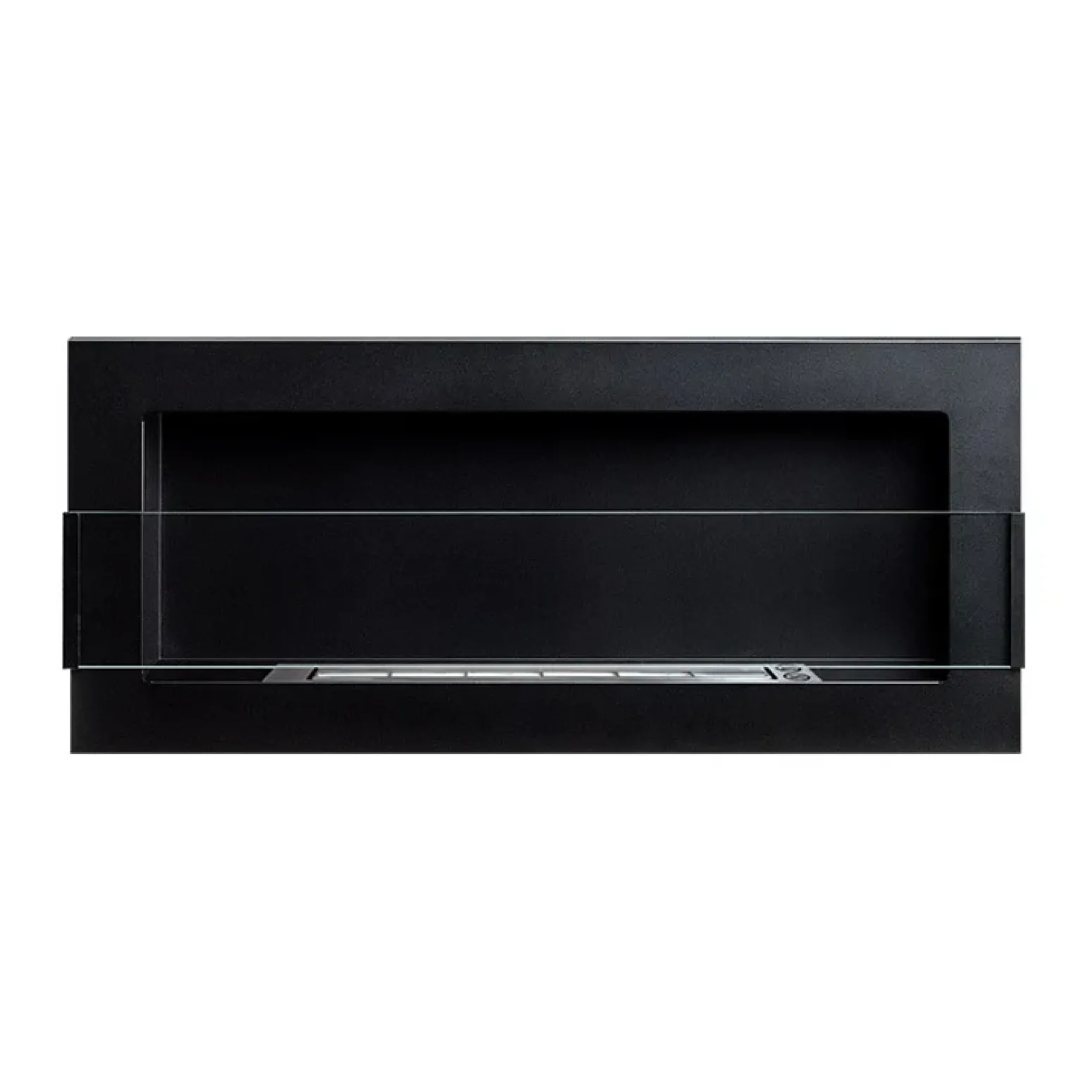 Caminetto 90x40h cm bioetanolo con vetro nero opaco Albert Gihome®