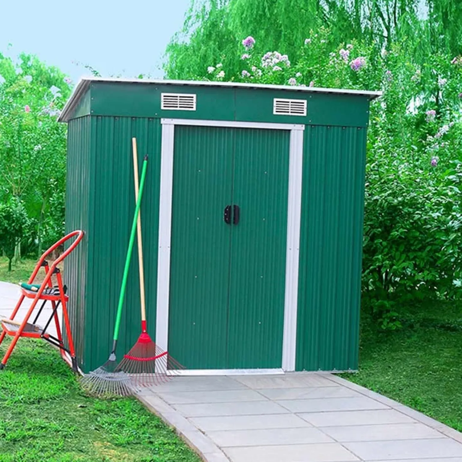 Casetta box da esterno per attrezzi 194x182cm verde Franco