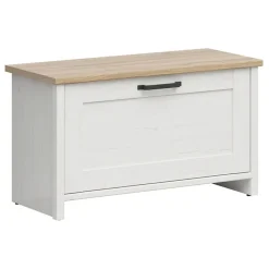 Cassapanca scarpiera 85x49h cm 1 anta bianco frassinato Lars
