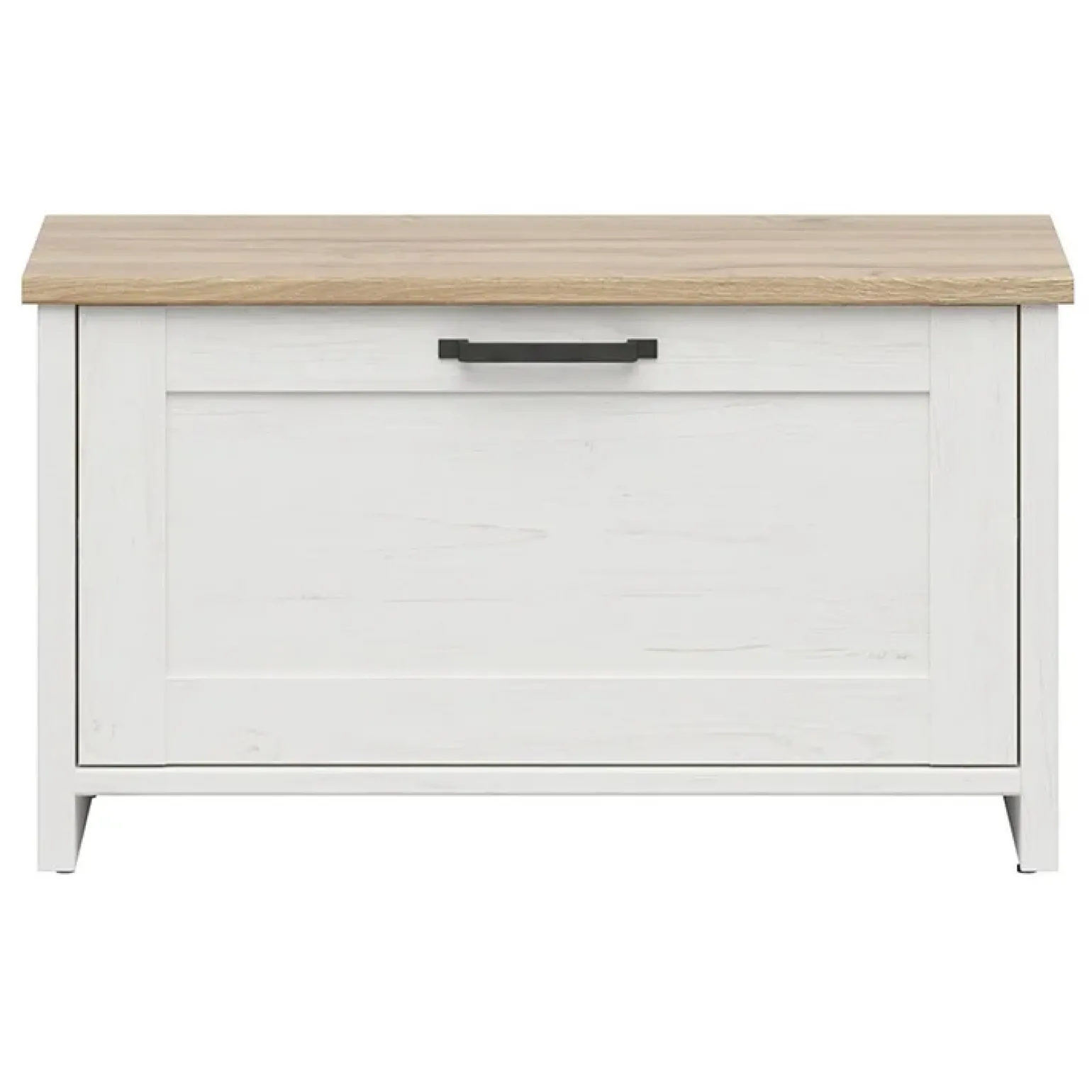 Cassapanca scarpiera 85x49h cm 1 anta bianco frassinato Lars