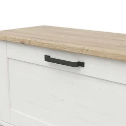Cassapanca scarpiera 85x49h cm 1 anta bianco frassinato Lars