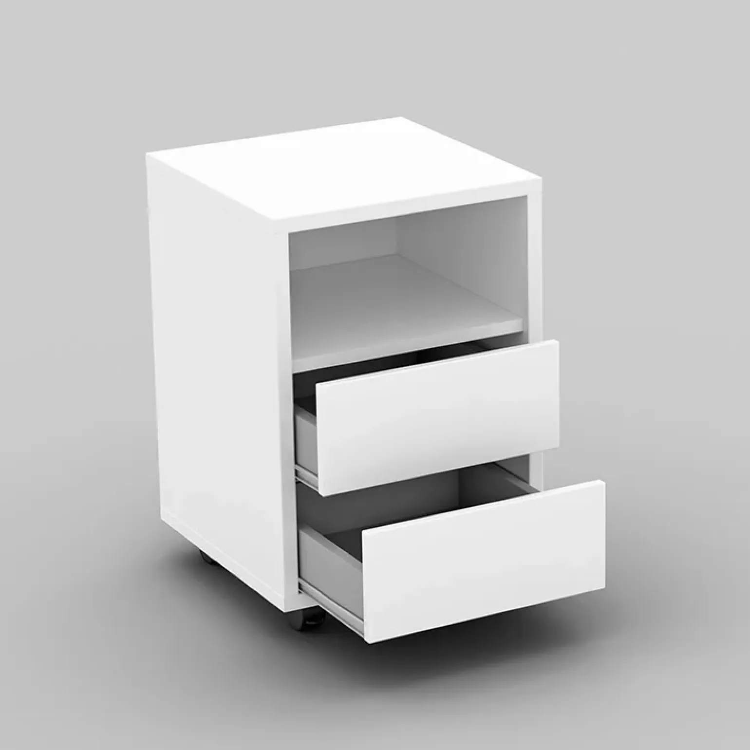 Cassettiera ufficio 40x62h cm 2 cassetti bianco Callum