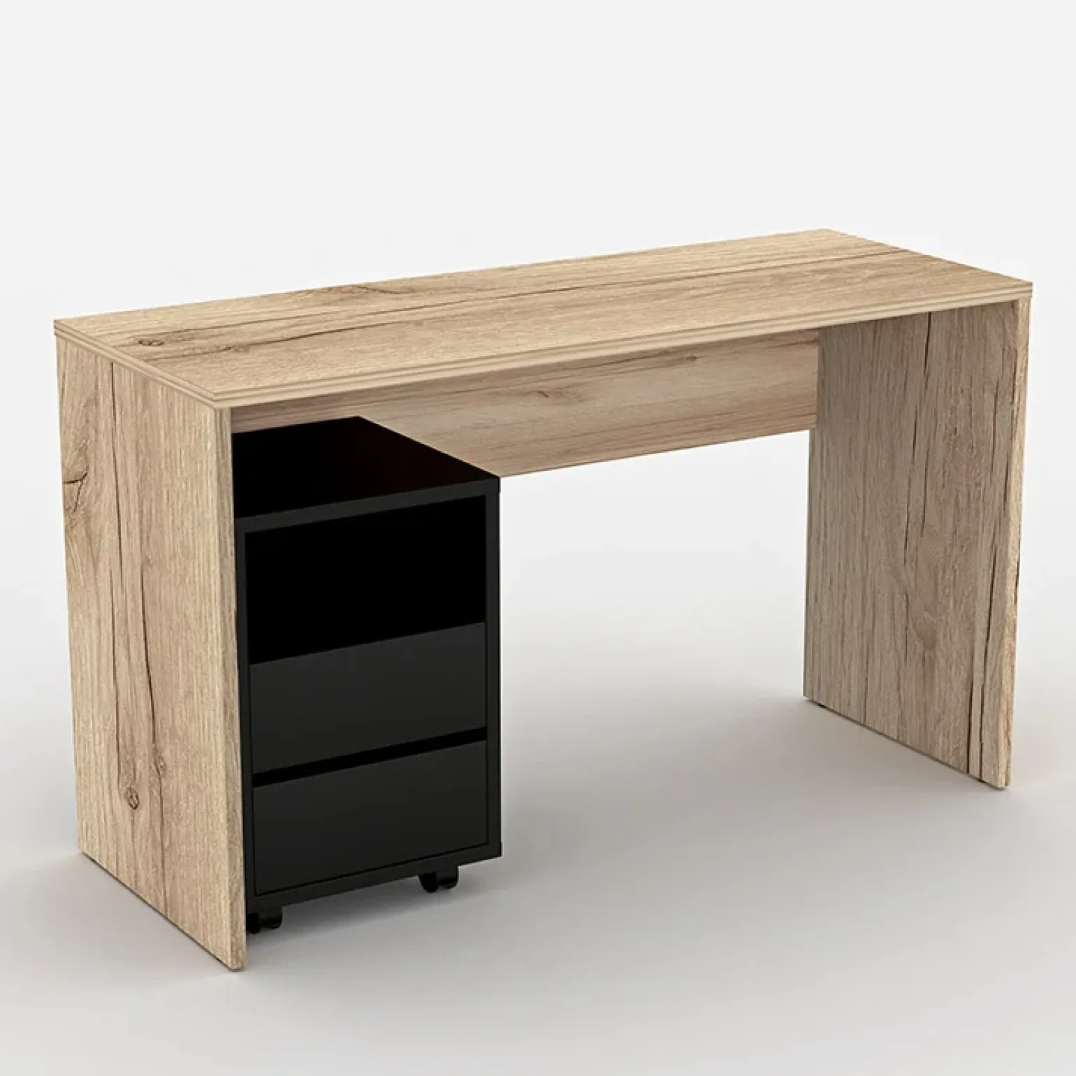 Cassettiera ufficio 40x62h cm 2 cassetti nero Callum