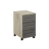 Cassettiera ufficio 35x59h cm 3 cassetti con ruote rovere antracite lucido Time S