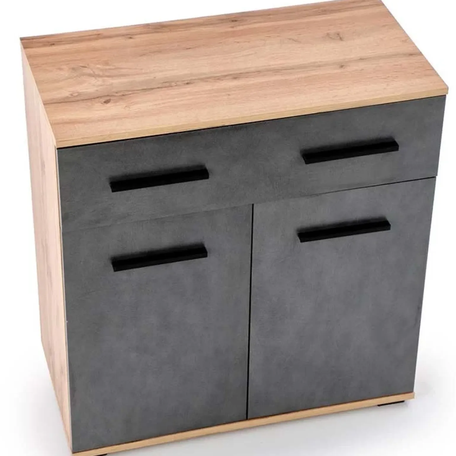 Cassettiera 77x82h 4 cassetti 1 anta cm rovere grigio Viki
