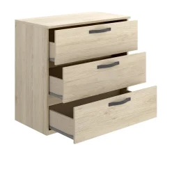 Cassettiera 70x72h cm 3 cassetti in legno Carlos