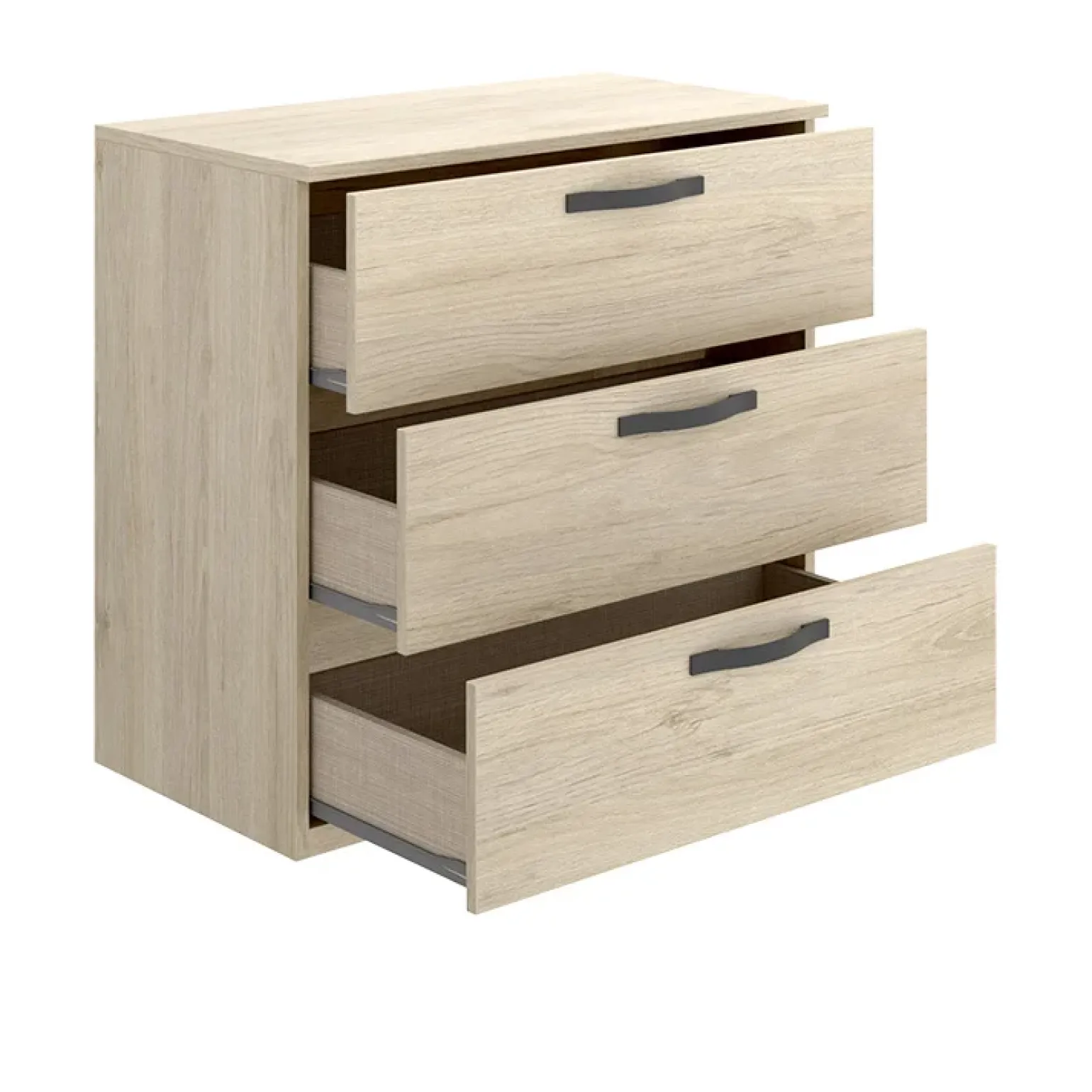 Cassettiera 70x72h cm 3 cassetti in legno Carlos
