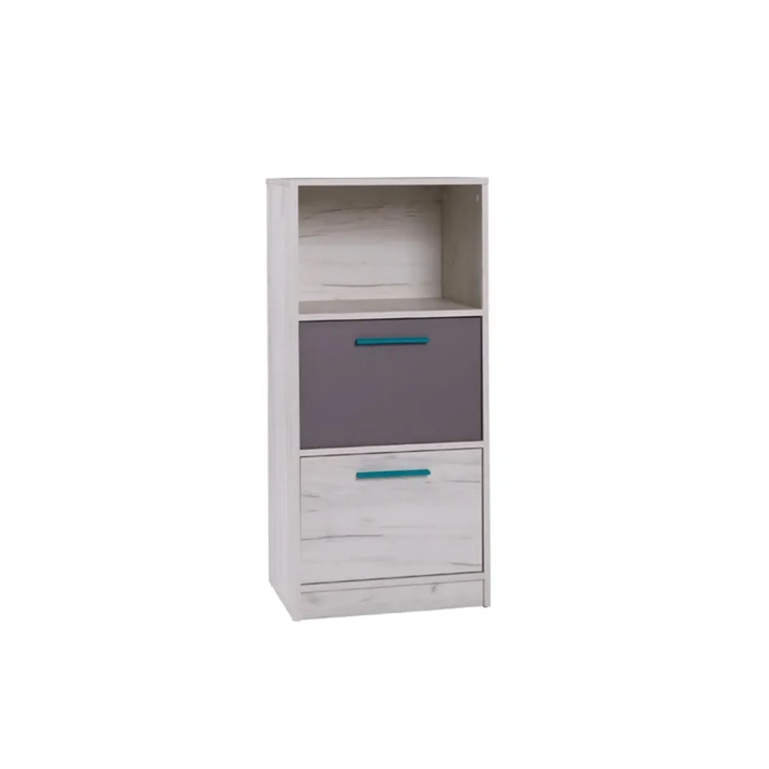 Cassettiera 50x108h cm 2 cassetti cameretta bianco pino grigio blu Maya Gihome®