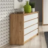 Cassettiera 93x90h cm 4 cassetti bianco rovere Sweet
