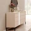 Cassettiera 134x82h cm 6 cassetti moderna  beige Jolly