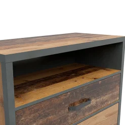 Cassettiera 91x90h cm 3 cassetti stile soft rovere scuro nero Urbania