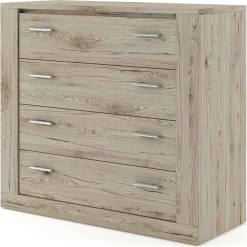 Cassettiera 100x90h cm 4 cassetti rovere rustico Ombra