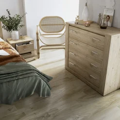 Cassettiera 100x90h cm 4 cassetti rovere rustico Ombra