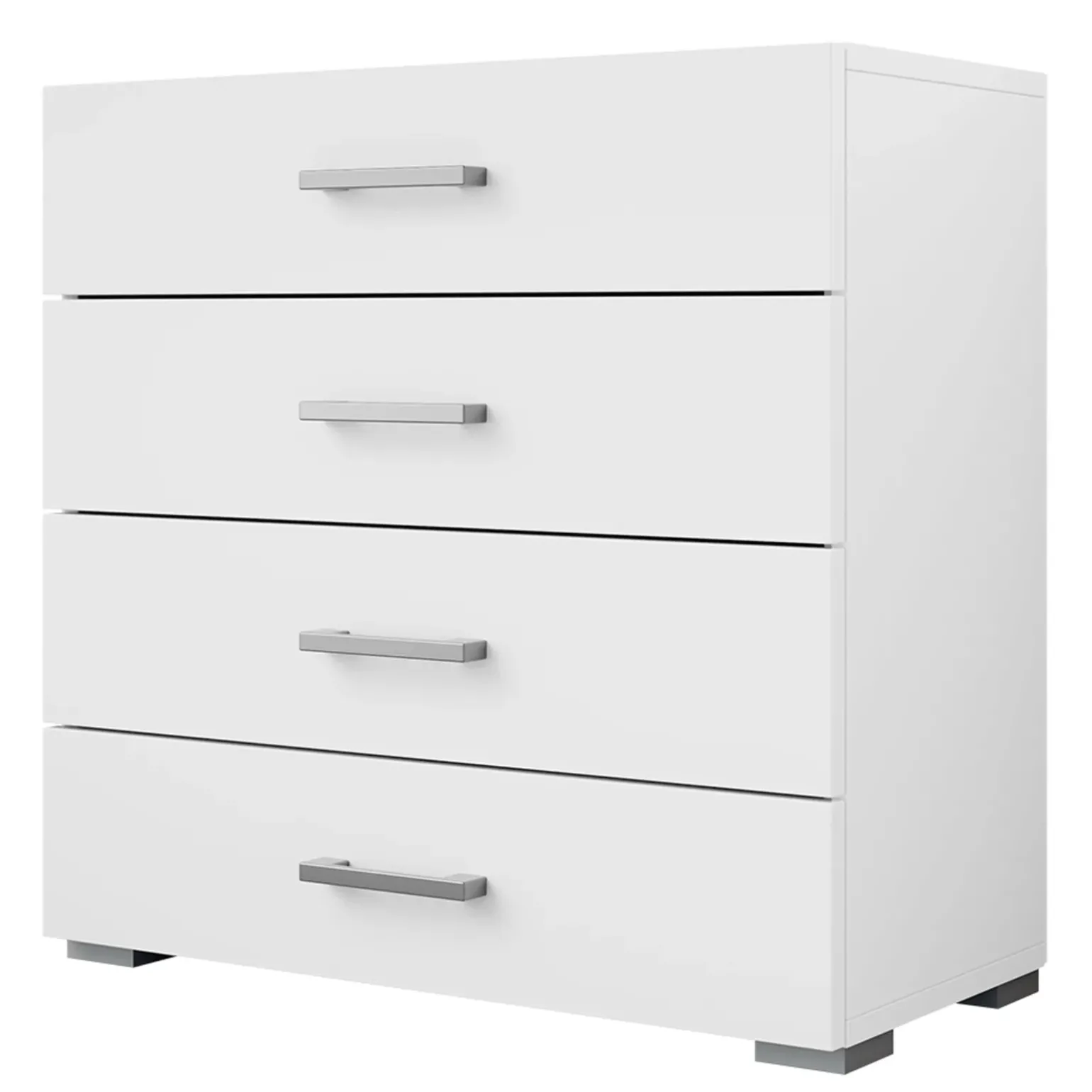 Cassettiera 77x74h cm design moderno 4 cassetti bianco Pastello