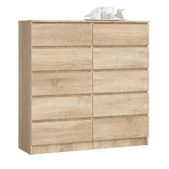 Cassettiera 120x120h cm moderna 10 cassetti rovere Living