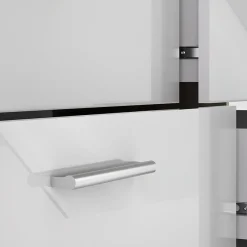 Cassettiera 138x83h cm moderna bianco lucido rovere Betty Gihome®