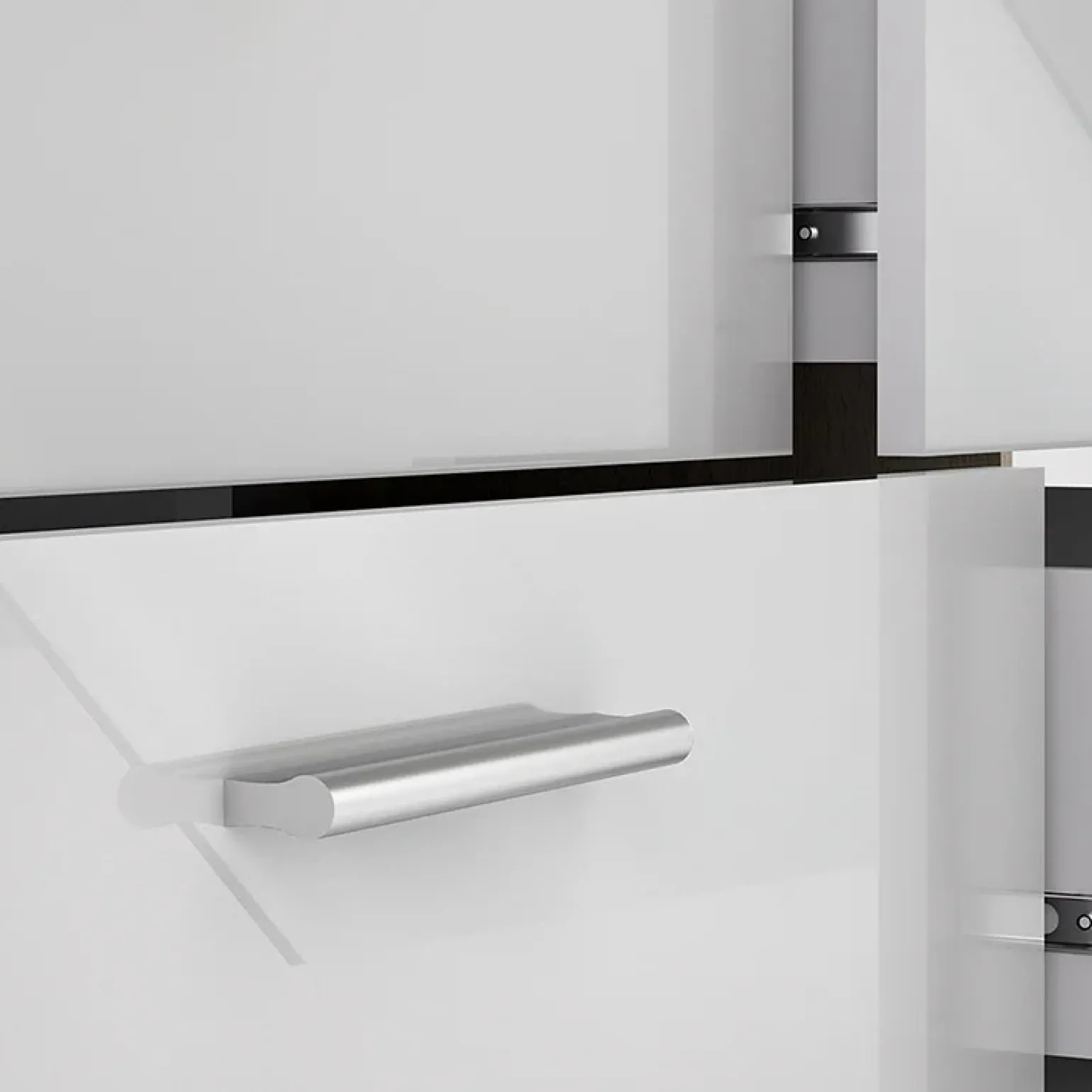 Cassettiera 138x83h cm moderna bianco lucido rovere Betty Gihome®