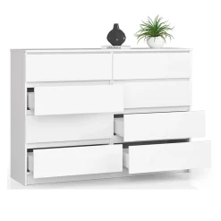 Cassettiera 140x100h cm moderna 8 cassetti bianco Living