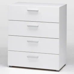 Cassettiera 70x82h cm moderna 4 cassetti bianco opaco Debby Gihome®