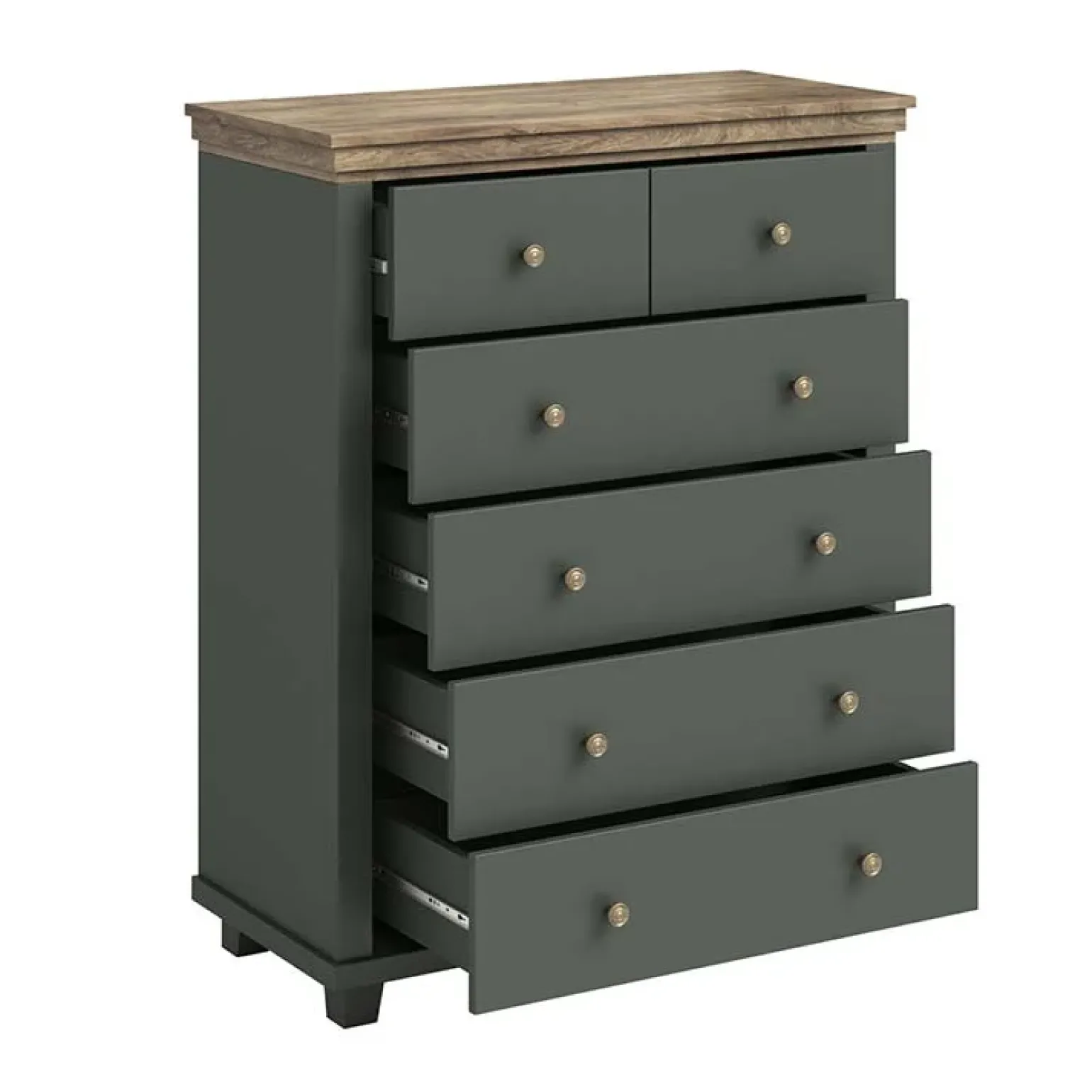 Cassettiera 90x113h cm moderna verde quercia Texel
