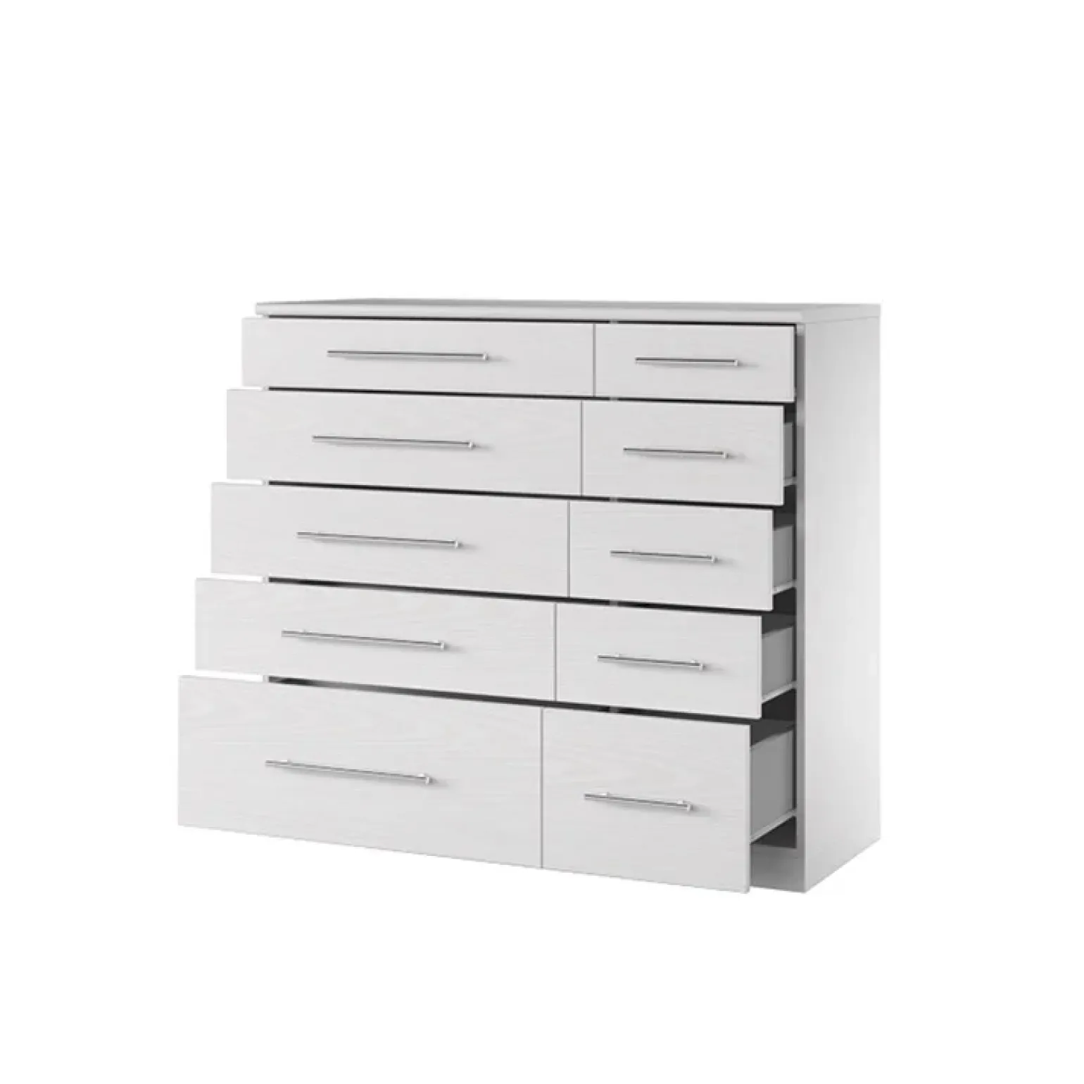 Cassettiera 103x95h cm moderna bianco frassinato Dogliani