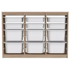 Cassettiera 133x93h cm portagiochi con cassetti rovere Fast Concordia