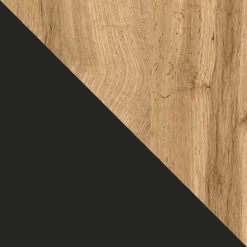 Cassettiera 80x76h cm rustica design cannettato rovere nero List