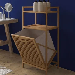 Cesto portabiancheria 40x95h cm bagno rovere Caddy