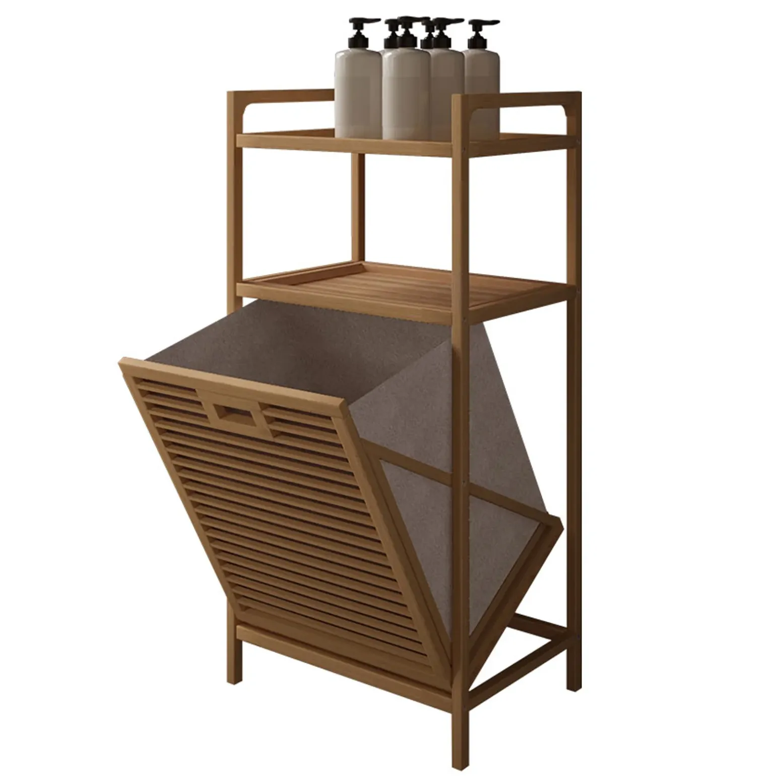 Cesto portabiancheria 40x95h cm bagno rovere Caddy